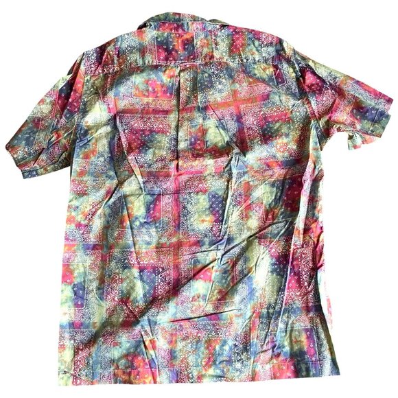 Todd Snyder Mens Camp Shirt Abstract Multicolor Bandana Print Paisley Motifs L - Picture 2 of 9